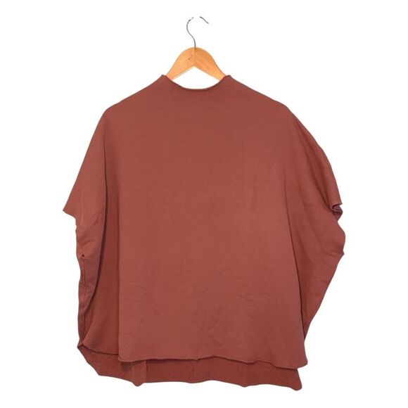 Frank and Eileen Audrey Funnel Neck Capelet Dusty Rose Mauve French Terry Knit O - Picture 3 of 10